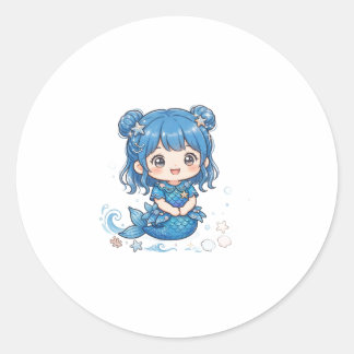 Adesivo Camiseta de Menina Sereia do Oceano Azul Fofo - Ka