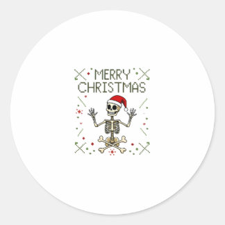 Adesivo Camiseta de Natal com Caveira Feia de Rock Gótico 