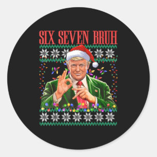 Adesivo Camiseta de Natal Feia Funny 6 7 Bruh 67 Trump Xma
