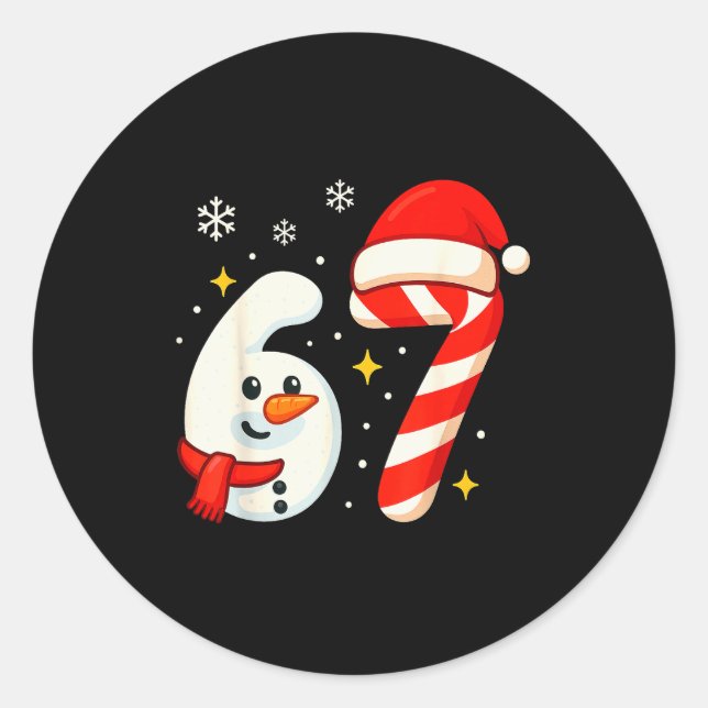 Adesivo Camiseta de Natal Meme 6 7 67 Seis Sete Boneco de  (Frente)