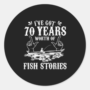 Adesivo Camiseta De Pescador De Aniversário De 70 Anos Pia