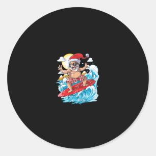 Adesivo Camiseta de Surf Havaiano de Papai Noel Natal Verã
