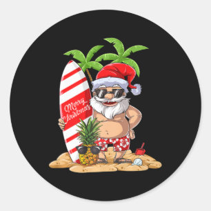 Adesivo Camiseta de Surf Havaiano de Papai Noel Natal Verã