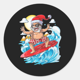 Adesivo Camiseta de Surf Havaiano do Papai Noel Natal Verã