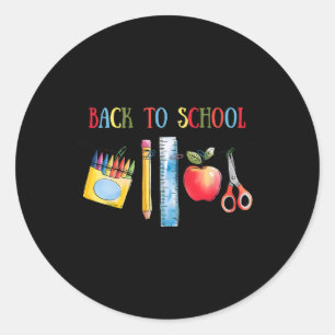 Adesivo Camiseta de Volta para a Escola Maçã Lápis de Cor