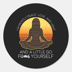 Adesivo Camiseta de Yoga Maioritariamente Paz Amor e Luz e