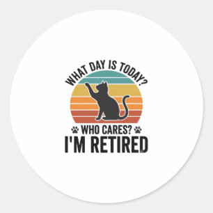 Adesivo Camiseta Desenho de Gato Aposentado Vintage Pôr do