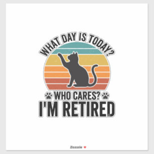 Adesivo Camiseta Desenho de Gato Aposentado Vintage Pôr do