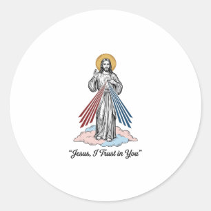 Adesivo Camiseta Desenho de Gravura Vintage Jesus Eu Confi