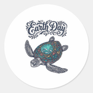 Adesivo Camiseta Desenho de Tartaruga Marinha do Dia da Te