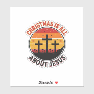 Adesivo Camiseta Desenho Natal Cristão Jesus Cruz Pôr do S