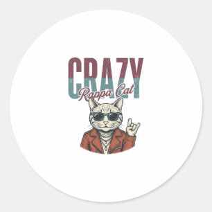 Adesivo Camiseta Desenho Vintage Crazy Rappa Cat_1