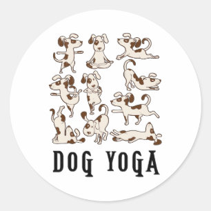 Adesivo Camiseta Divertida de Ioga com Cachorro - Roupas d