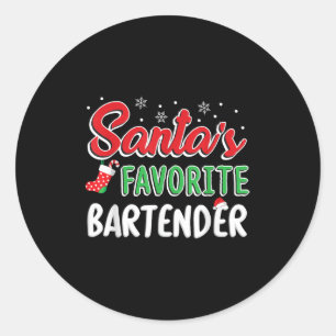 Adesivo Camiseta do Bartender Favorito do Papai Noel Festa