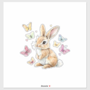 Adesivo Camiseta do Coelho da Páscoa Coelho Borboleta