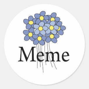 Adesivo Camiseta do Meme da Linda Flor Azul