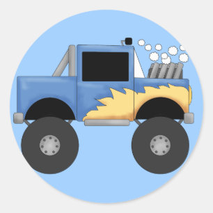 Adesivo Camiseta e presentes azuis do monster truck