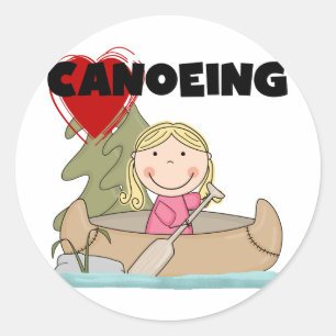 Adesivo Camiseta e presentes Canoeing do coração