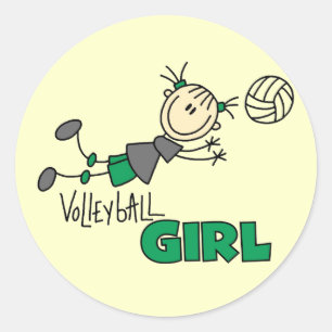 Adesivo Camiseta e presentes da menina do voleibol