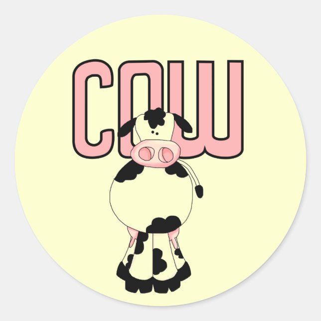 Adesivo Camiseta e presentes da vaca (Frente)