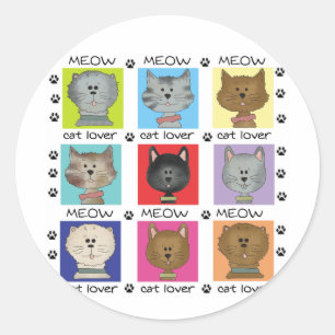 Adesivo Camiseta e presentes do amante do gato do Meow
