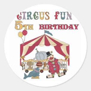 Adesivo Camiseta e presentes do aniversário do circo 5os