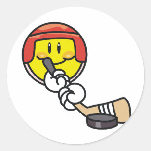 Adesivo Camiseta e presentes do hóquei do smiley