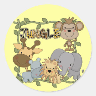 Adesivo Camiseta e presentes dos animais da selva do bebê