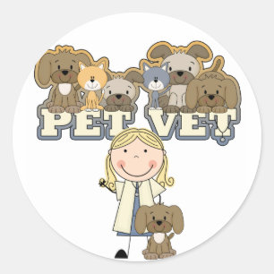 Adesivo Camiseta e presentes fêmeas louros do veterinári