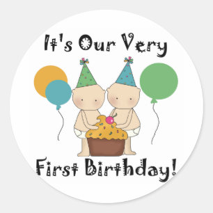 Adesivo Camiseta e presentes gêmeos do primeiro