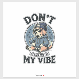 Adesivo Camiseta engraçada com cachorro legal vibe vintage