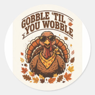 Adesivo Camiseta engraçada de Ação de Graças Gobble 'Til Y