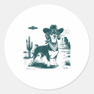Adesivo Camiseta engraçada de Dachshund Vintage Cowboys Uf