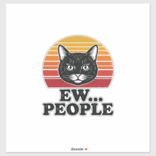 Adesivo Camiseta engraçada de gato preto ao pôr do sol ret
