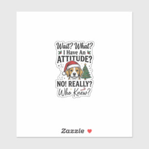 Adesivo Camiseta Engraçada de Natal com Cachorro e Atitude