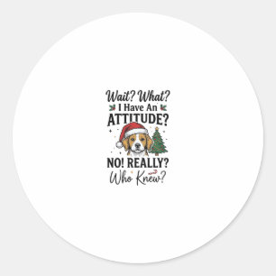 Adesivo Camiseta Engraçada de Natal com Cachorro e Atitude