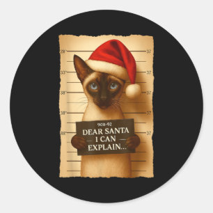 Adesivo Camiseta engraçada de Natal de Gato - Boné de Papa