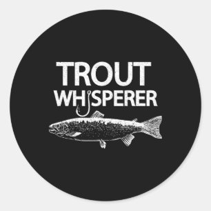 Adesivo Camiseta engraçada de pescador de fly com Trout Wh