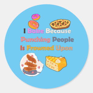 Adesivo Camiseta Engraçada: Eu Assar Porque Punho Pessoas