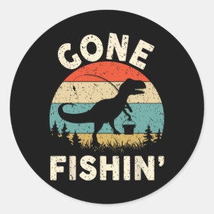 Adesivo Camiseta Engraçada Gone Fishing Homens Mulheres Jo