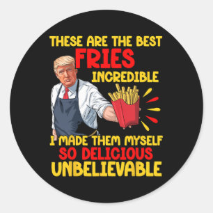 Adesivo Camiseta engraçada Trump Fast Food Humor Batata Fr