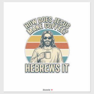 Adesivo Camiseta Engravamento Vintage Café Jesus Engraçado