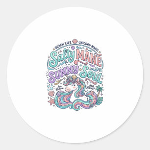 Adesivo Camiseta Estilo Retrô Unicórnio Crina Salgada Alma