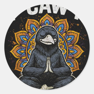 Adesivo Camiseta F Caw F Zen Crow Engraçado Fcawf Meditaçã