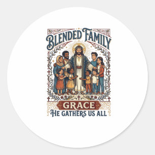 Adesivo Camiseta Família Mista Jesus Família Reconstituída