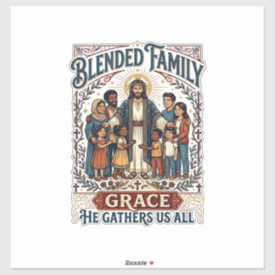 Adesivo Camiseta Família Mista Jesus Família Reconstituída