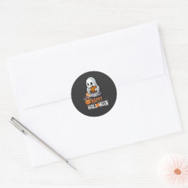 Adesivo Camiseta "Feliz Halloween" com Fantasma e Abóbora