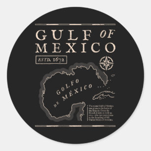 Adesivo Camiseta feminina Golfo do México 1672 Mapa Histór