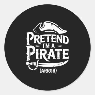Adesivo Camiseta finge que sou um pirata crianças homens m