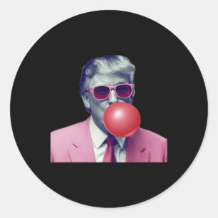 Adesivo Camiseta Funny Pink Donald Trump Bubble Gum Yum Te